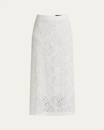 Proenza Schouler Jasmine Long Stretch Lace Skirt In Off White