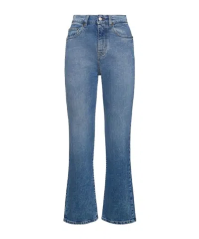 Proenza Schouler Jasper Mid Rise Flared Jeans In Blue