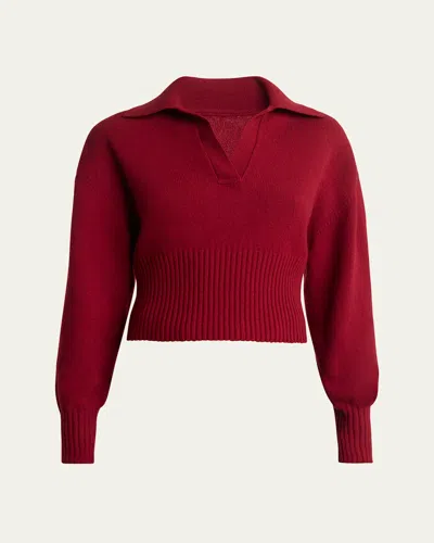 Proenza Schouler Jeanne Cashmere Johnny Sweater In Dark Red