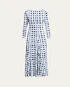 Proenza Schouler Jen A-line Jersey Dress In Indigo Multi