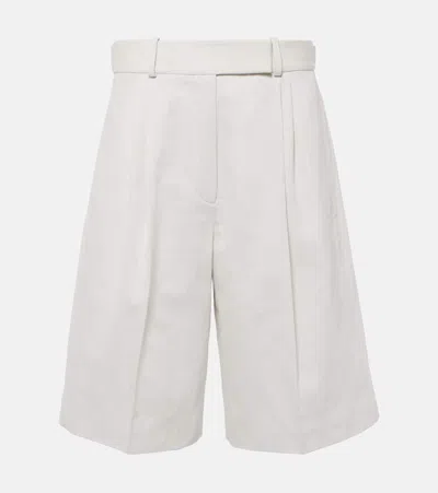 Proenza Schouler Jenny Cotton And Linen Bermuda Shorts In Ecru