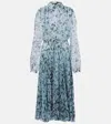 Proenza Schouler Jones Printed Crinkle Chiffon Pleated Dress