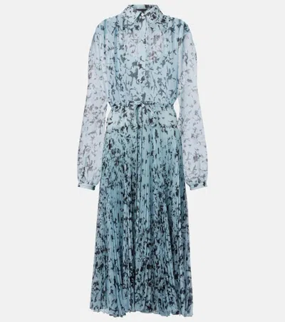 Proenza Schouler Jones Printed Crinkle Chiffon Pleated Dress