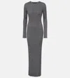 PROENZA SCHOULER JONI RIBBED-KNIT LAMÉ MAXI DRESS