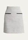 Proenza Schouler Judith Melange Linen Mini Suiting Skirt In Grey Multi