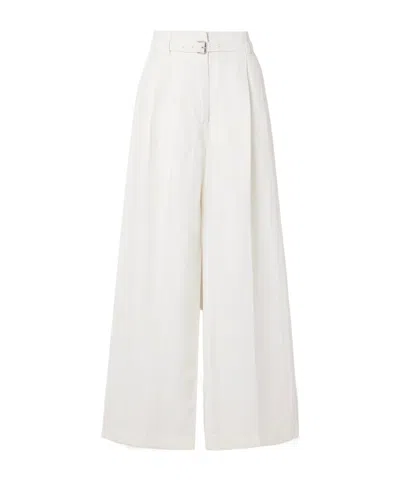 Proenza Schouler Jules Drawstring Pleated Wide-leg Pants In White