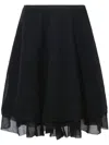 Proenza Schouler Julia Tiered Georgette Mini Skirt In Black