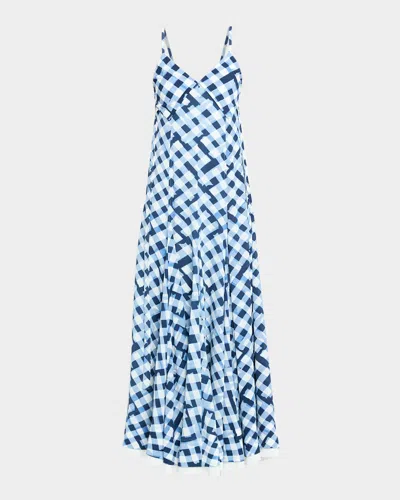 Proenza Schouler June Check-print Crepe De Chine Maxi Dress In Multi
