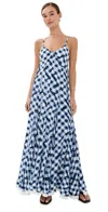 Proenza Schouler June Dress In Printed Crepe De Chine Dark Navy Multi In Blue