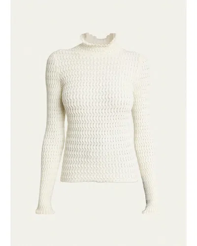 Proenza Schouler Juniper Textured High-neck Sweater In Neutral