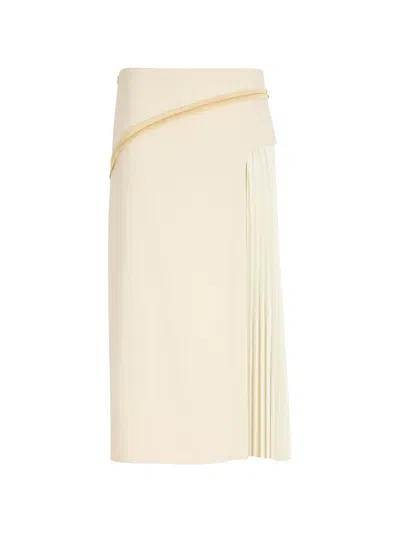 Proenza Schouler Justine Skirt In Bonded Wool Satin In Purple