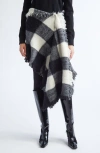 Proenza Schouler Kai Asymmetric Glen Plaid Brushed Alpaca Blend Skirt In Multi