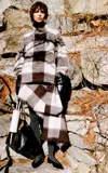 Proenza Schouler Kai Brushed Glenplaid Knit Midi Skirt In Brown