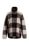 Proenza Schouler Kai Brushed Glenplaid Knit Top In Brown