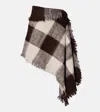 Proenza Schouler Kai Asymmetric Glen Plaid Brushed Alpaca Blend Skirt In Multi