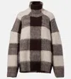 Proenza Schouler Kai Checked Alpaca-blend Turtleneck Sweater In Brown