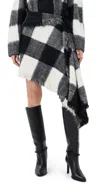 Proenza Schouler Kai Skirt In Brushed Glenplaid Knit Black Multi In Black