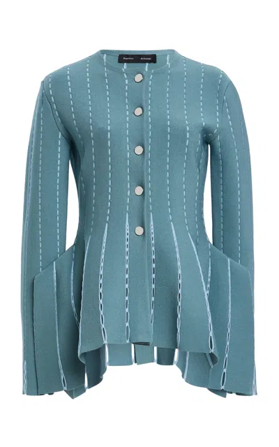 Proenza Schouler Kaia Knit Jacket In Blue