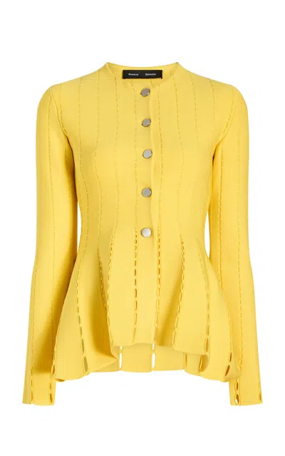 Proenza Schouler Kaia Knit Jacket In Yellow