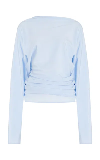 Proenza Schouler Keegan Silk Top In Light Blue