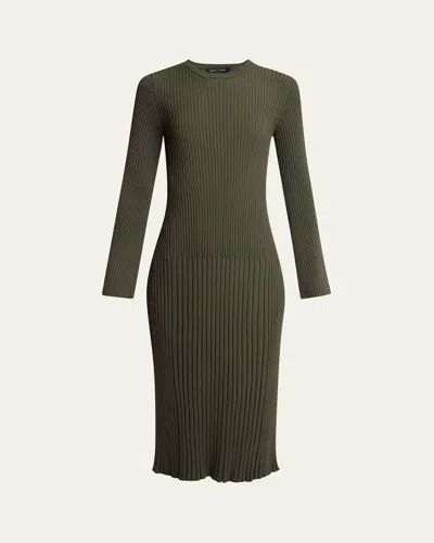 PROENZA SCHOULER KENNA MIDWEIGHT VISCOSE RIB MIDI DRESS