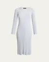 Proenza Schouler Kenna Midweight Viscose Rib Midi Dress In Pale Blue