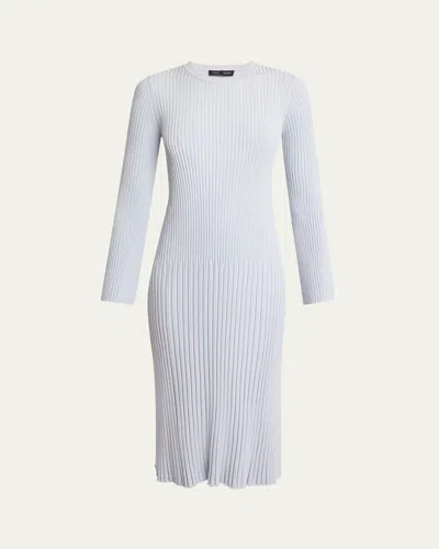 Proenza Schouler Kenna Midweight Viscose Rib Midi Dress In Pale Blue
