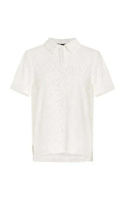 Proenza Schouler Kennedy Sheer Stretch-lace Top In Off-white