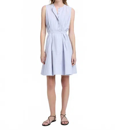 Proenza Schouler Kenzie Linen Shirting Dress In Light Oxford Melange In Blue