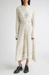 Proenza Schouler Keria Long Sleeve Crepe Midi Dress In White