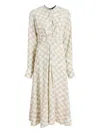 Proenza Schouler Keria Long Sleeve Crepe Midi Dress In White
