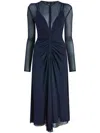 Proenza Schouler Kerstin Ruched Long Sleeve Crepe Jersey Dress In Black