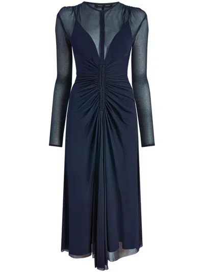 Proenza Schouler Kerstin Ruched Long Sleeve Crepe Jersey Dress In Black