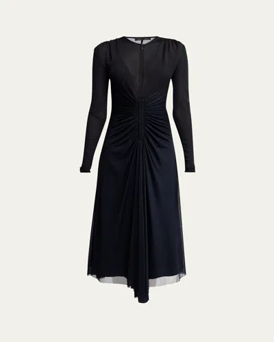 PROENZA SCHOULER KERSTIN RUCHED CREPE JERSEY MIDI DRESS