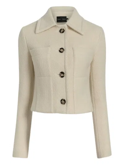 Proenza Schouler Kinsley Buttoned Jacket In Neutral