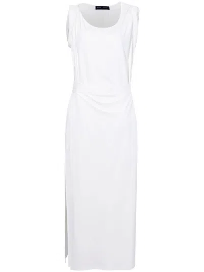 Proenza Schouler Scoop Neck Organic Cotton Dress In Weiss