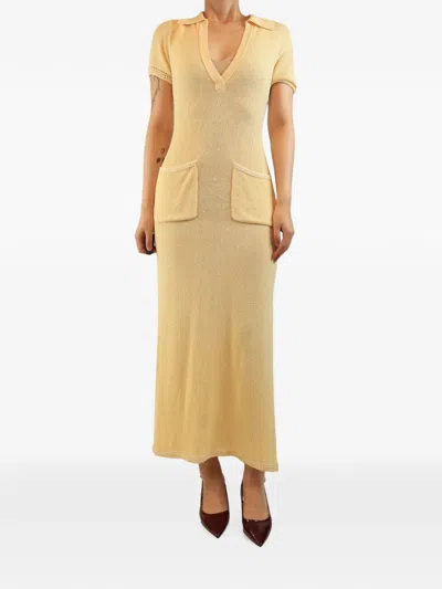 Pre-owned Proenza Schouler Knit-construction Short-sleeved Maxi Dress In Yellow