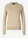 Proenza Schouler Merino Wool Crewneck Sweater In Beige