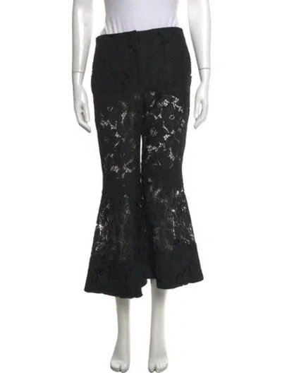 Pre-owned Proenza Schouler Lace Pattern Flared Pants In Black