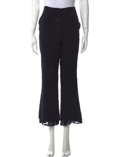 Pre-owned Proenza Schouler Lace Pattern Flared Pants In Black