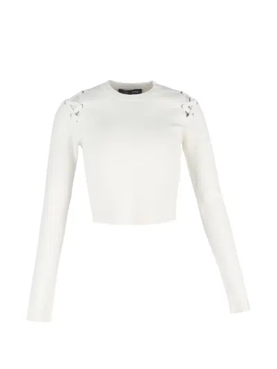 Pre-owned Proenza Schouler Lace-up Cropped Top In White