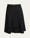 Proenza Schouler Laci Pleated Eco Cotton Poplin Midi Skirt In Black