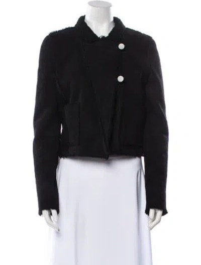 Pre-owned Proenza Schouler Lamb Fur Jacket In Black