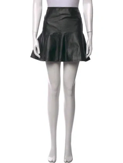Pre-owned Proenza Schouler Lamb Fur Mini Skirt In Green