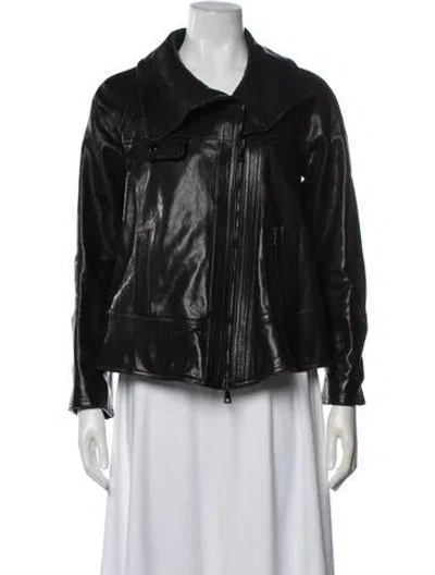 Pre-owned Proenza Schouler Lambskin Biker Jacket In Black