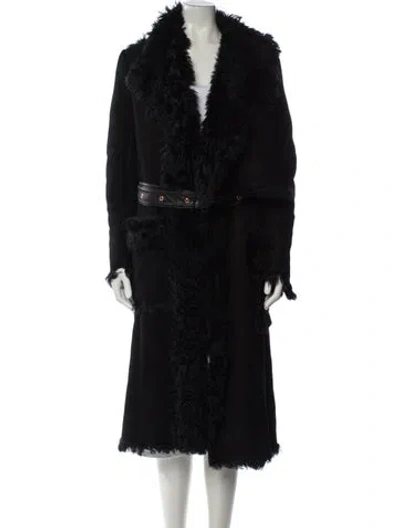 Pre-owned Proenza Schouler Lambskin Faux Fur Coat In Black