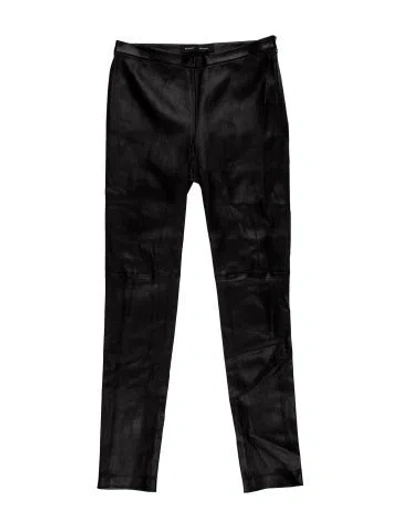 Pre-owned Proenza Schouler Lambskin Skinny Leg Pants In Black