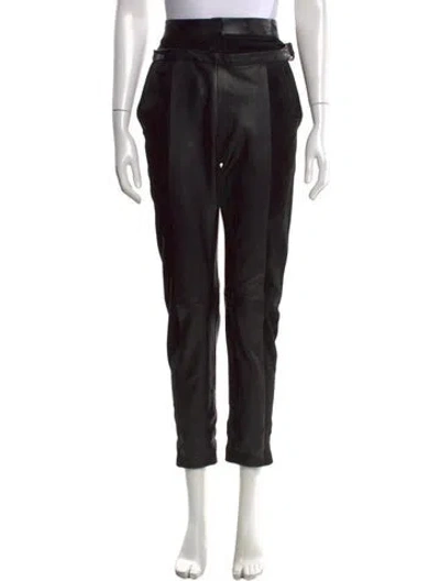 Pre-owned Proenza Schouler Lambskin Straight Leg Pants In Black