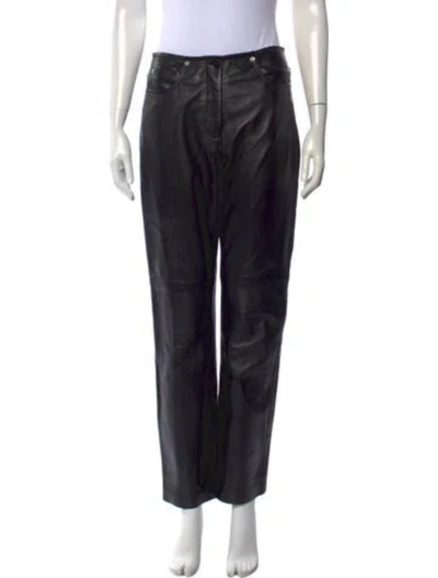 Pre-owned Proenza Schouler Lambskin Straight Leg Pants In Black