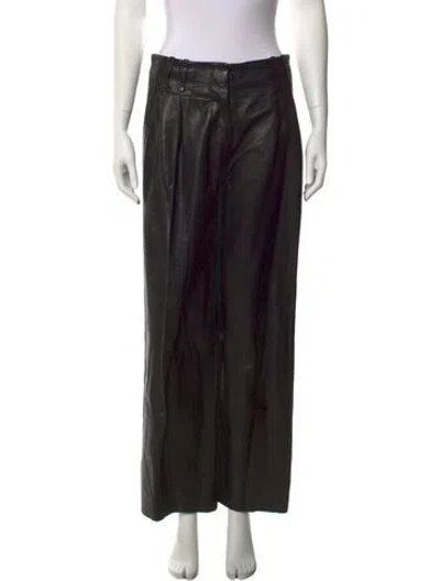 Pre-owned Proenza Schouler Lambskin Wide Leg Pants In Black